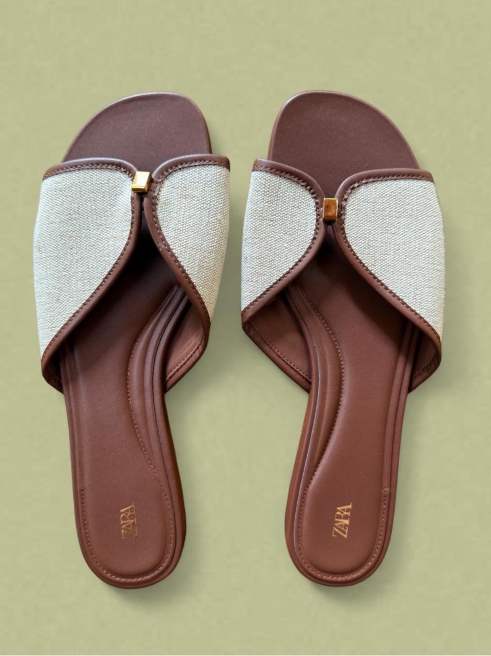 Zara flat sandal with metal detail